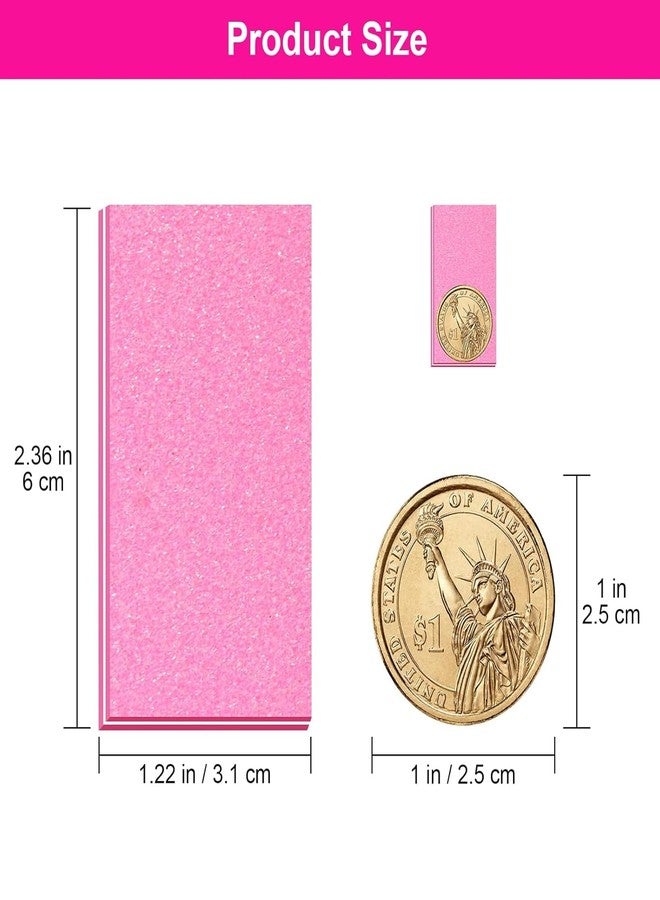 Diesisa Buffer Block Nail File, 100/180 Grit Sponge Nail Buffers for Acrylic Nails, Nails Buffer, Mini Buffing Block Double Sided for Manicure Tools 60 Count - Pink - Image 3
